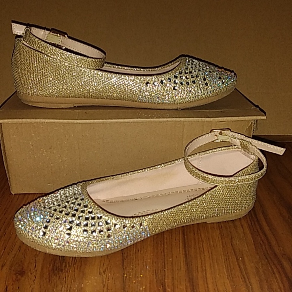 Link Comfort Kid's Flat Shoes Sabina-15K, Champagne Size 3